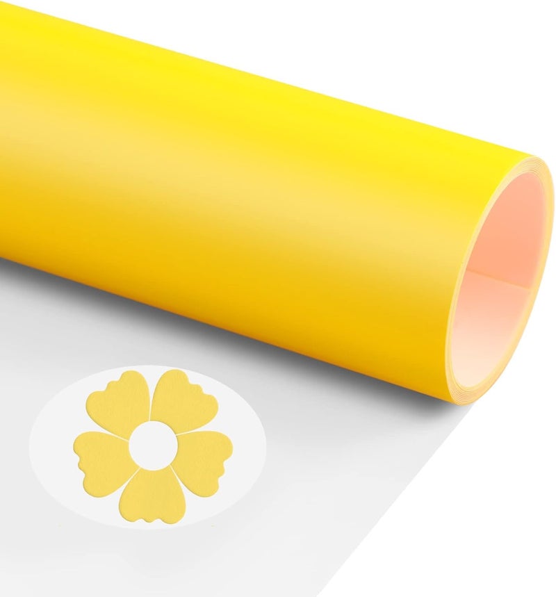 TransWonder Puff Vinyl Heat Transfer Yellow - 3D Puff Heat Transfer Vinyl HTV Puff Vinyl 12"x6' for Heat Press T Shirt Compatible with Cricut Air or Maker (Yellow) - Image 1